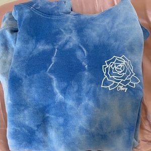 obey blue hoodie